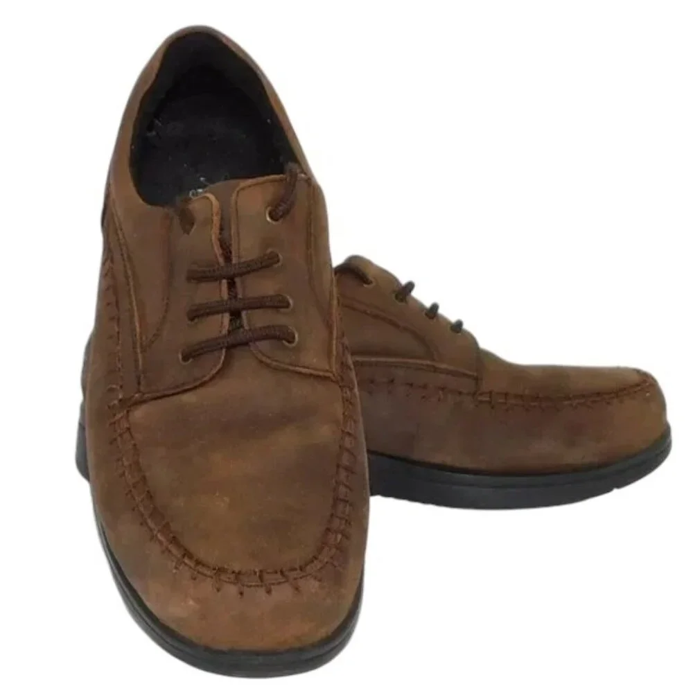 Mountain Breezes Brown Suede/Leather Lace-up Loafer